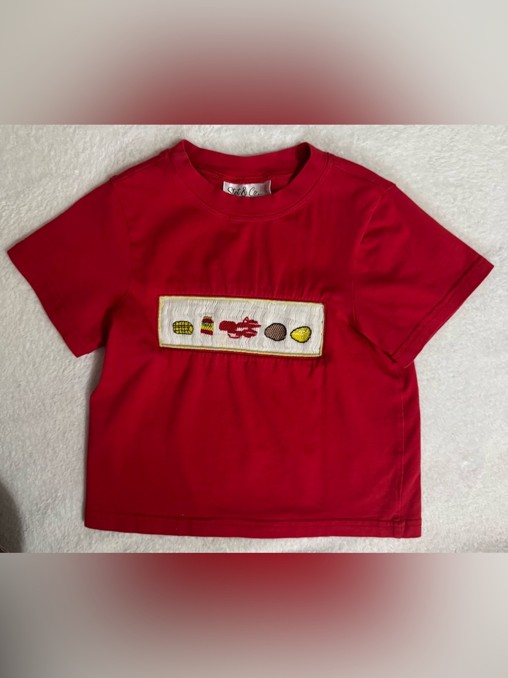 Crawfish Boil Themed Smocked Shirt